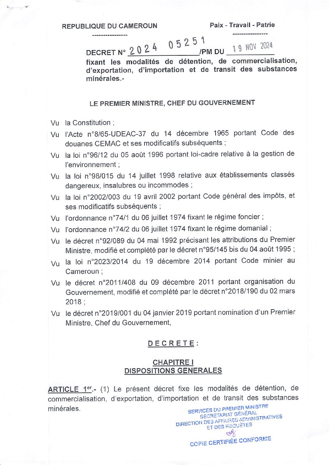 Modalité de détention commercialisation