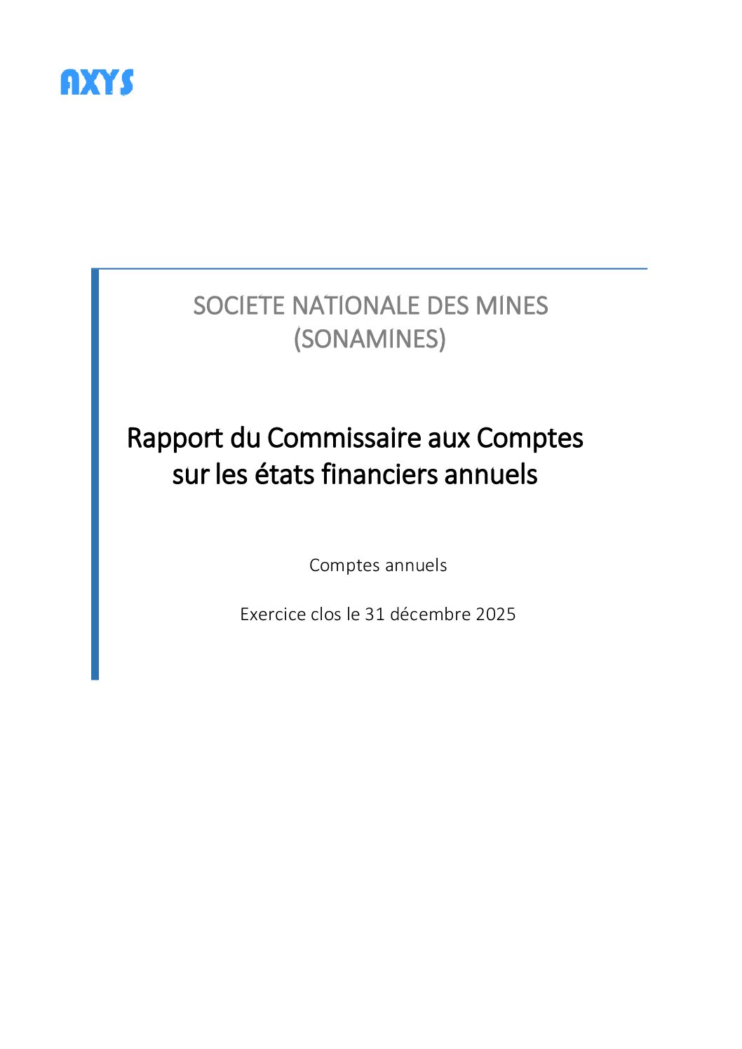Etats financiers 2025